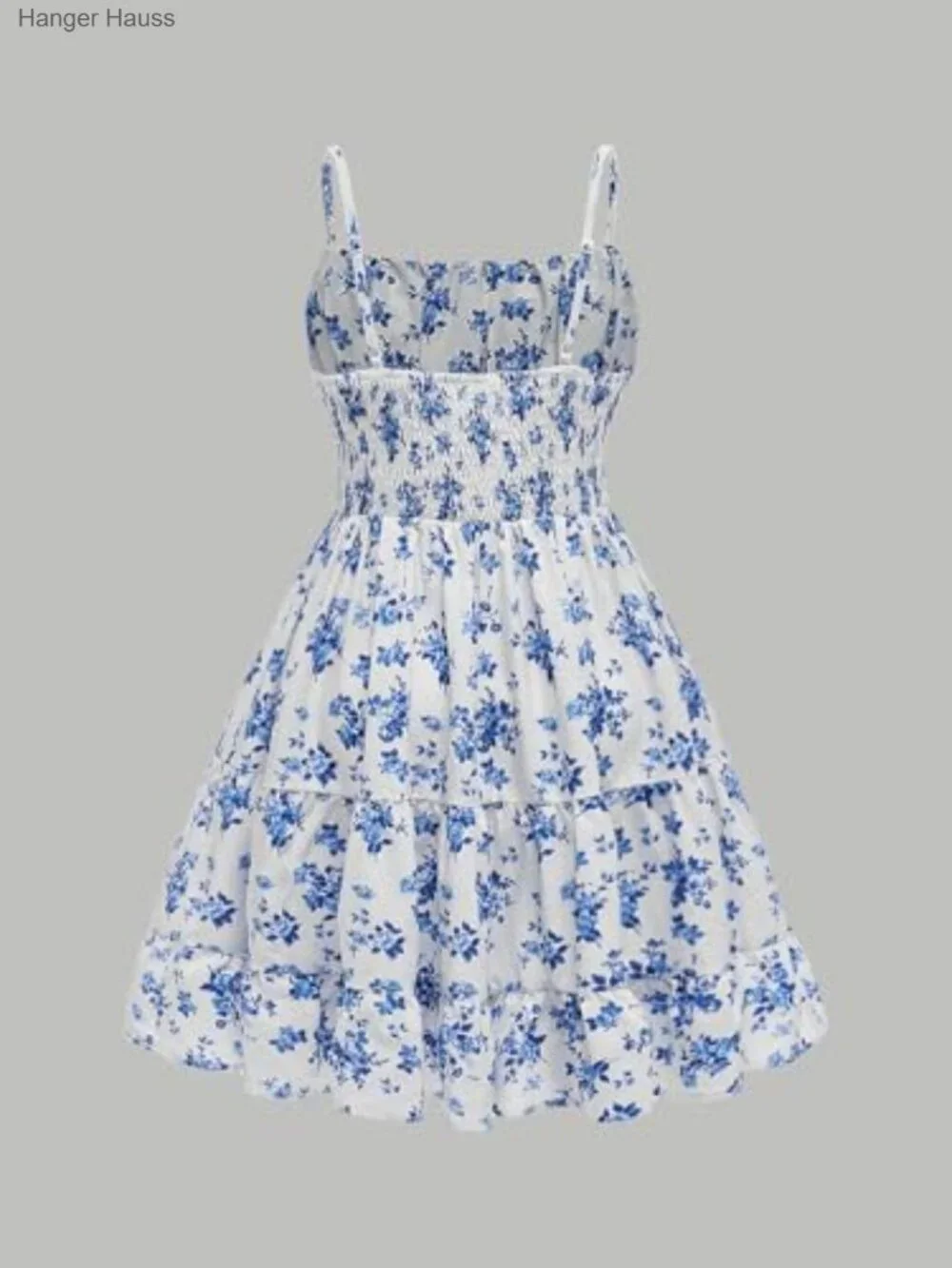 Floerns Girl's Floral Sleeveless Ruched Ruffle Hem A-Line Cami Short Dress_2